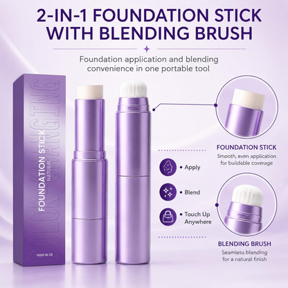 2026 SALE 2 in 1 Foundation Stick.Color Changing Foundation Stick,Moisturizing & Natural-Looking Finish