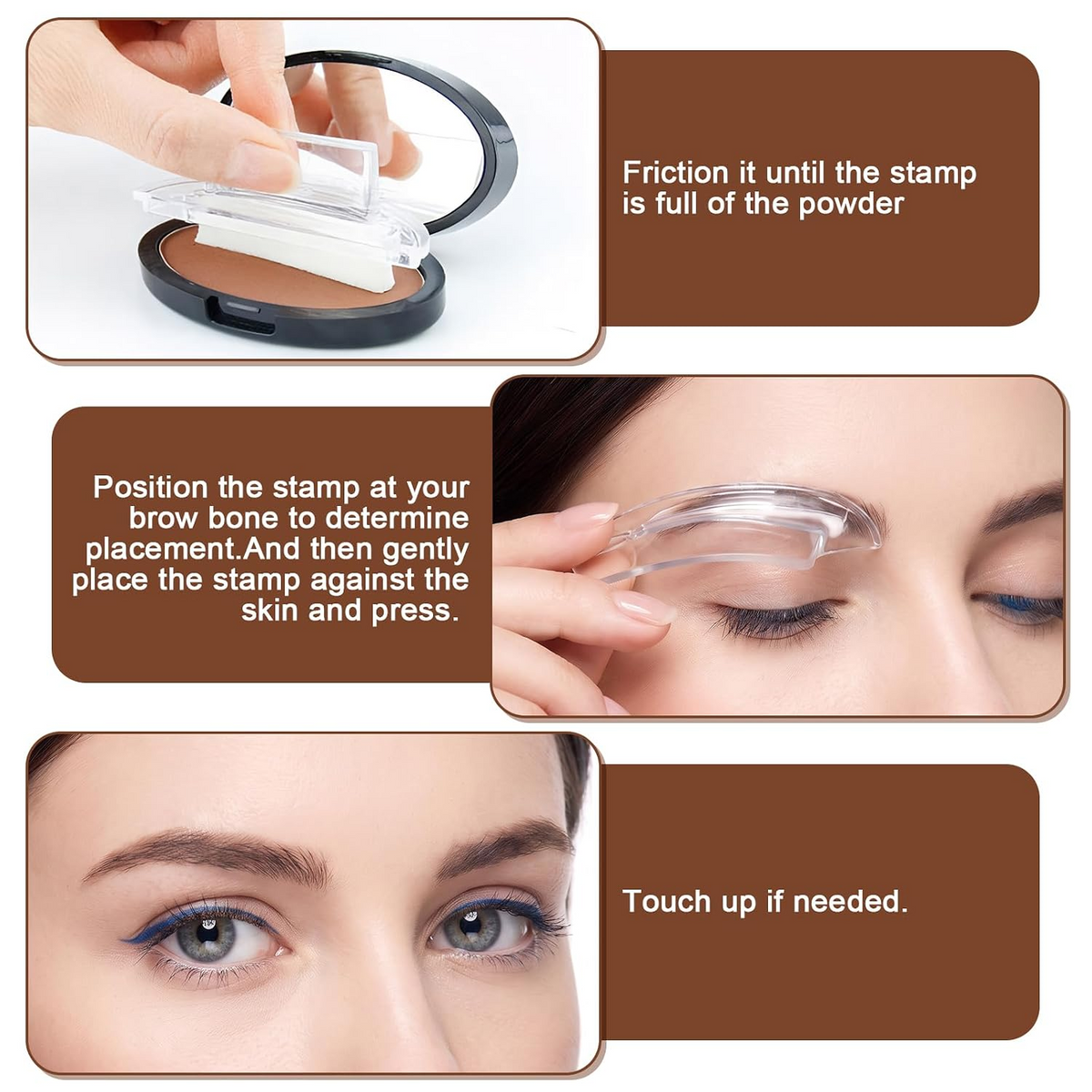 Eyebrow Stamp Powder.Waterproof and sweat-proof,Nature Brow shape for Beginner