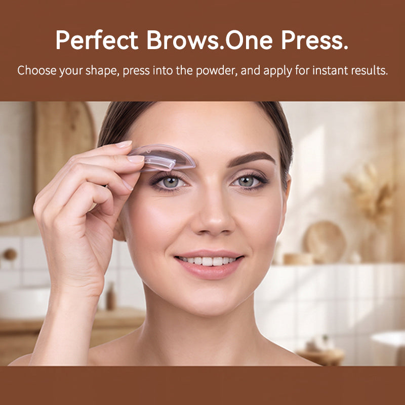 Eyebrow Stamp Powder.Waterproof and sweat-proof,Nature Brow shape for Beginner