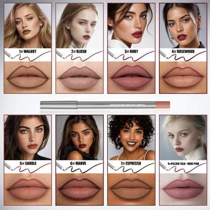2026 SALE 2PCS Matte Lipliner Pencil.Outline the Lip Shape,Waterproof & Non Stick Cup